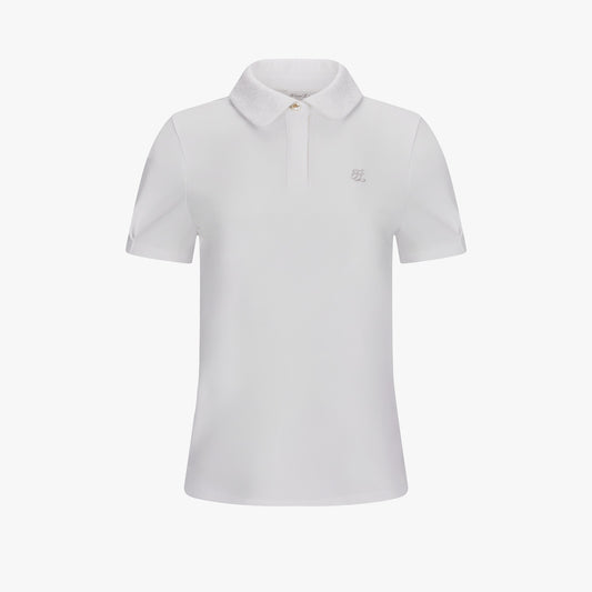 レースカラーパフTシャツ (ホワイト)