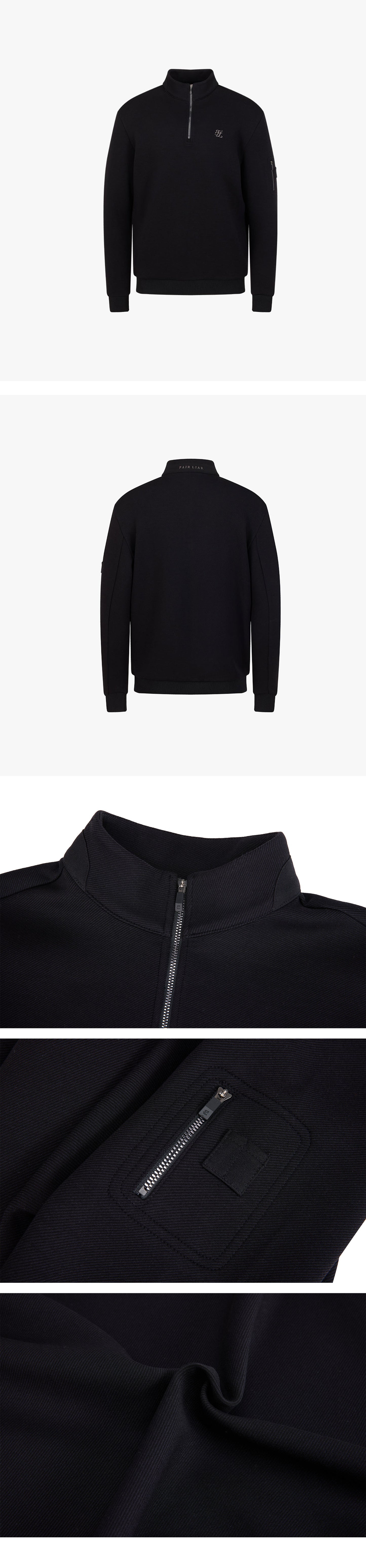 メンズジップアップハイネックブルゾンTシャツ