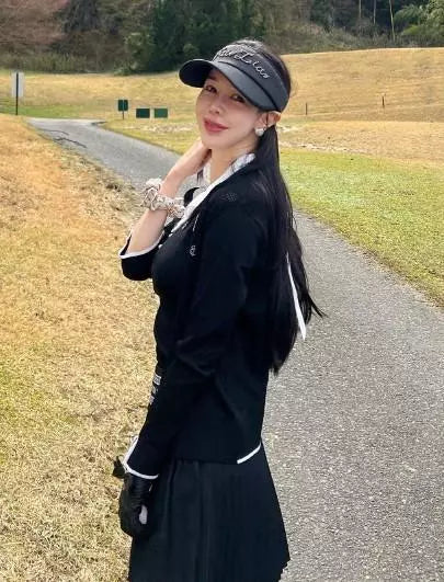 Vネックカラーブロックカーディガン