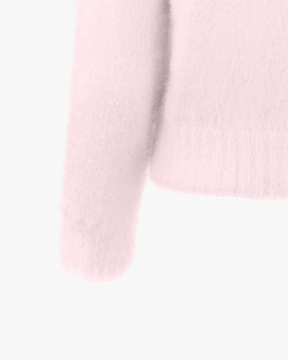 ラウンドネック ロゴウインドプルーフニット