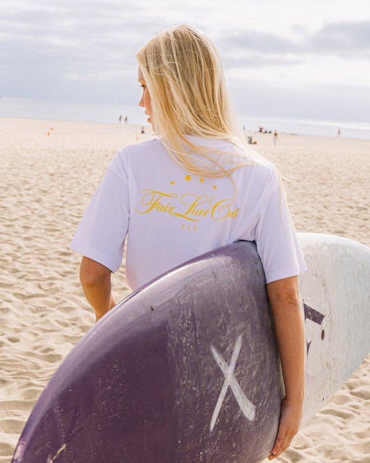 FLC オーバーサイズスターTシャツ (ホワイト)