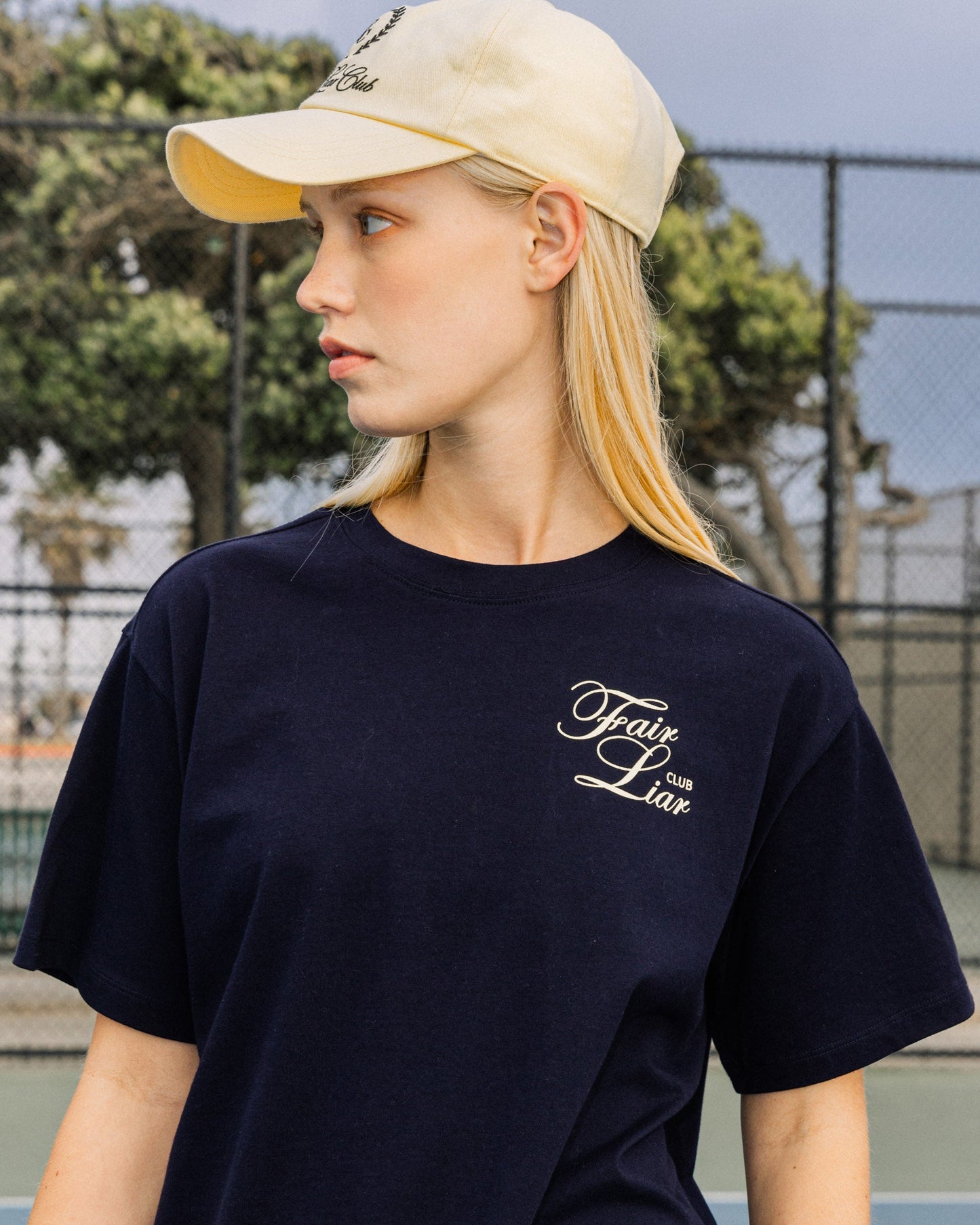 FLC オーバーサイズスターTシャツ (ネイビー)