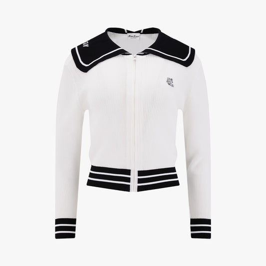 【RE-ORDER】セーラーカラーメッシュジップアップ