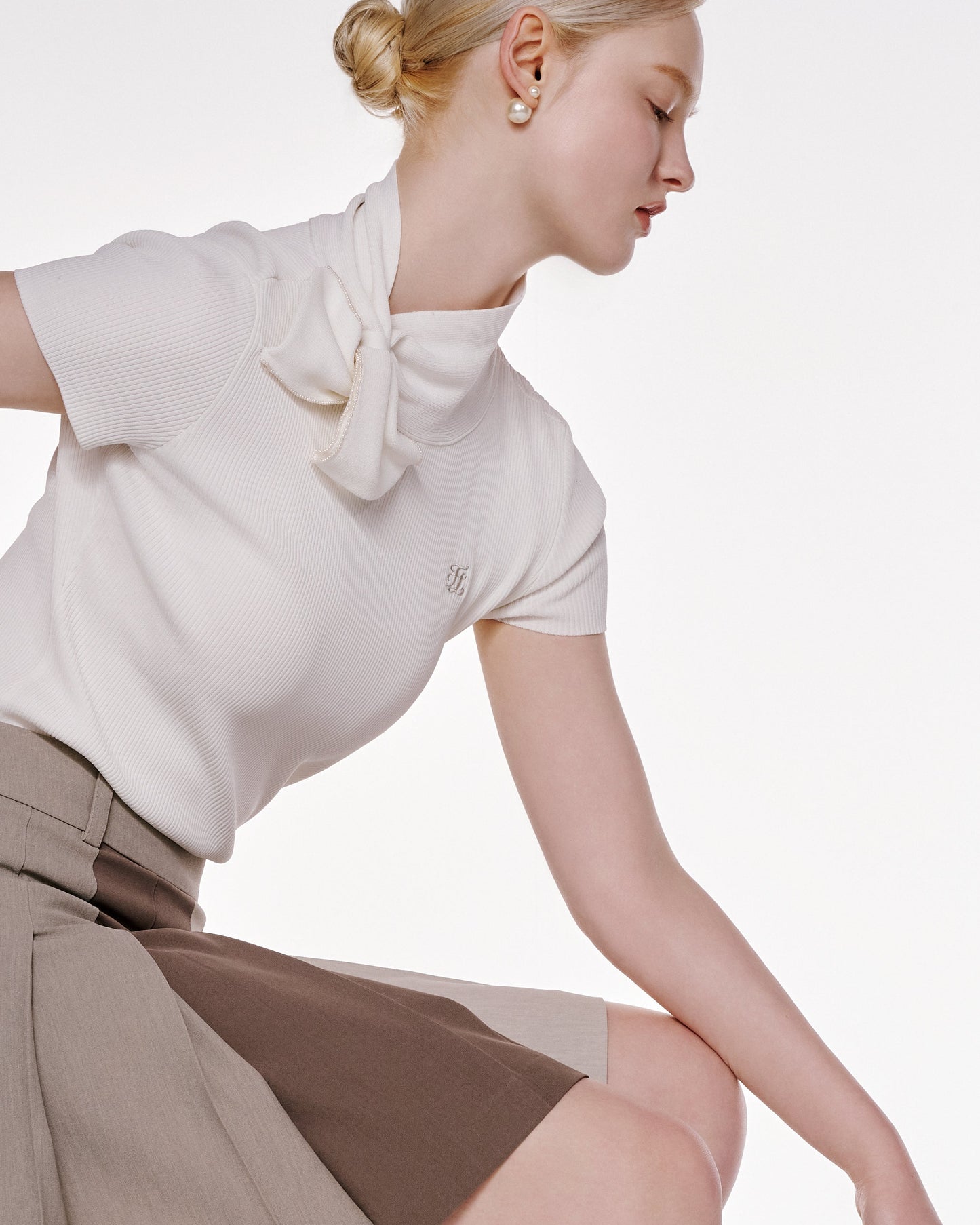 パールビッグリボンニット