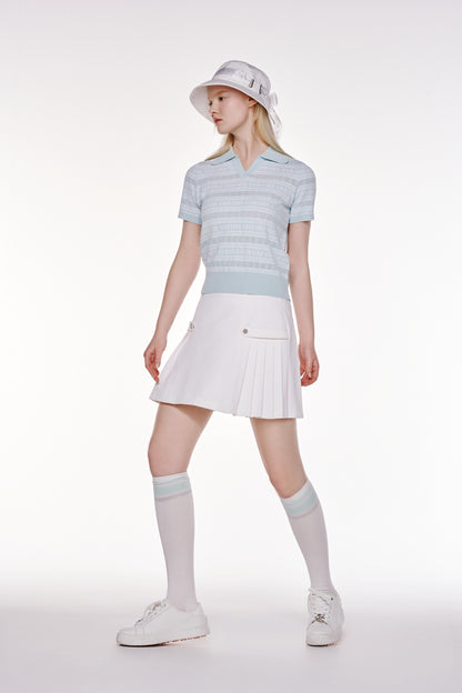 ジャガードショートスリーブニット