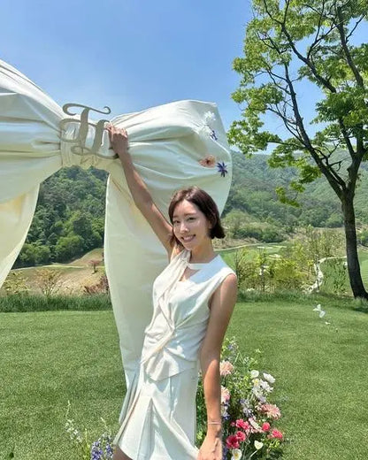 25SS ノースリーブVネックニットベストカーディガン