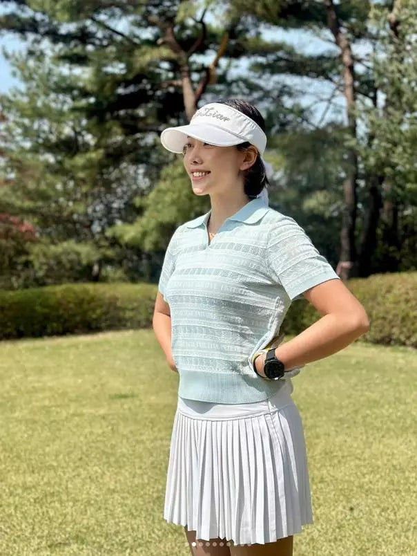 ジャガードショートスリーブニット