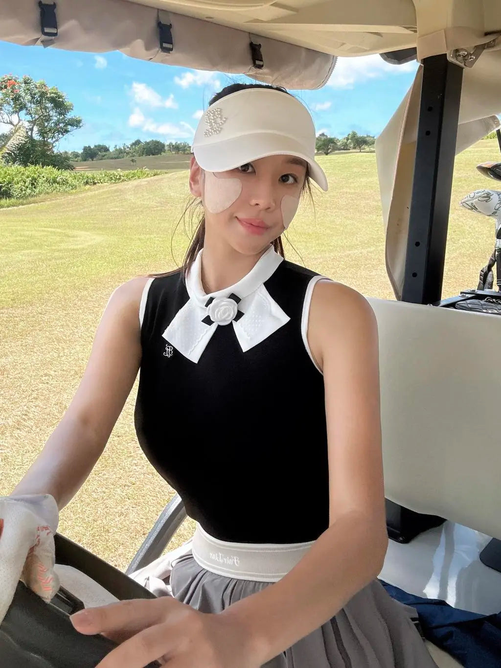 25SS レースリボンノースリーブニット