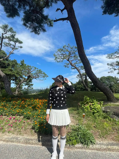 フラワージャガードニット