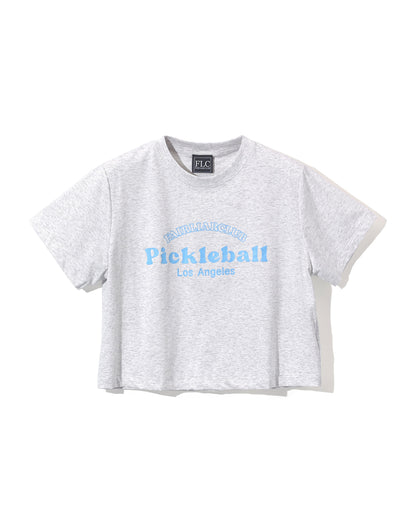 FLC ピックルボールクロップドTシャツ (メランジグレー)