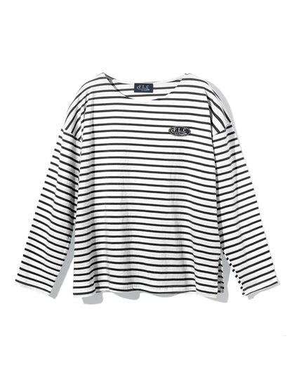 FLC ワッペンストライプTシャツ (ネイビー)