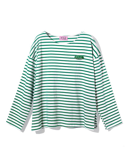 FLC ワッペンストライプTシャツ (グリーン)