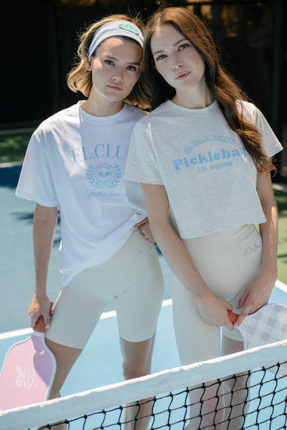 FLC ピックルボールクロップドTシャツ (メランジグレー)