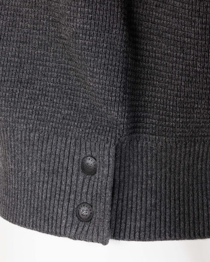 メンズ ワッフルニットラウンドネックセーター