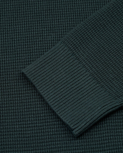 メンズ ワッフルニットラウンドネックセーター