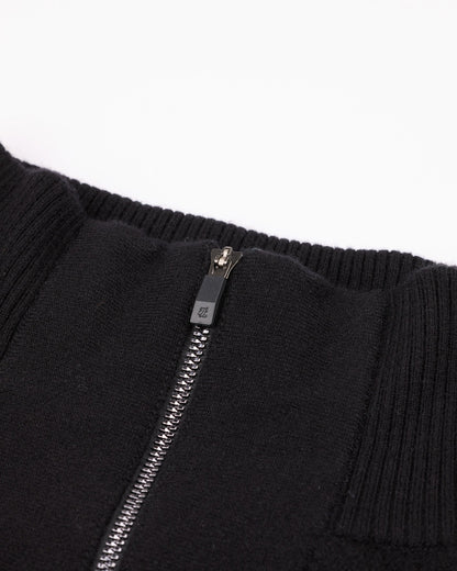 メンズウールジップアップウインドプルーフニット