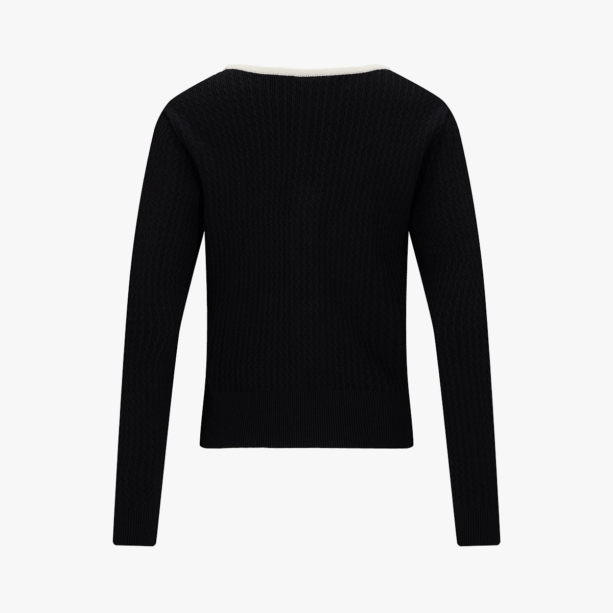 【RE-ORDER】オープンカラーニットケーブルカーディガン