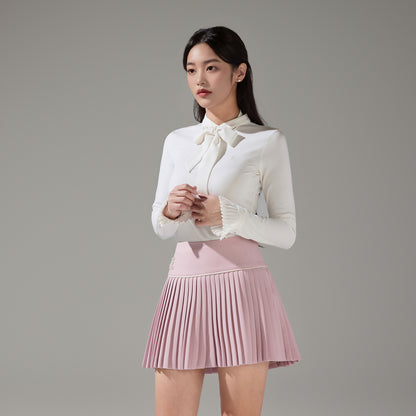 パールロゴフレアプリーツスカート