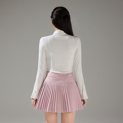 パールロゴフレアプリーツスカート