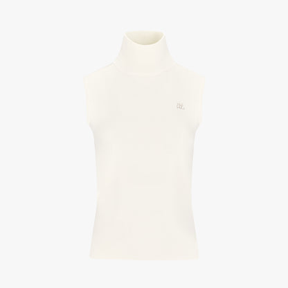 ハイネックノースリーブニット