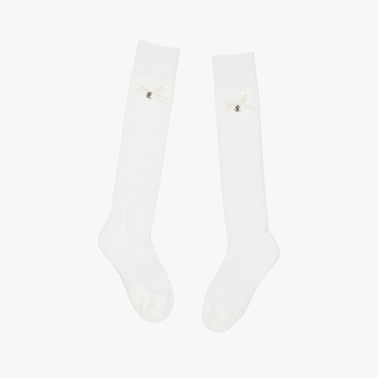 レザーリボンニーハイソックス