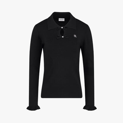 フラットカラーポイントニット