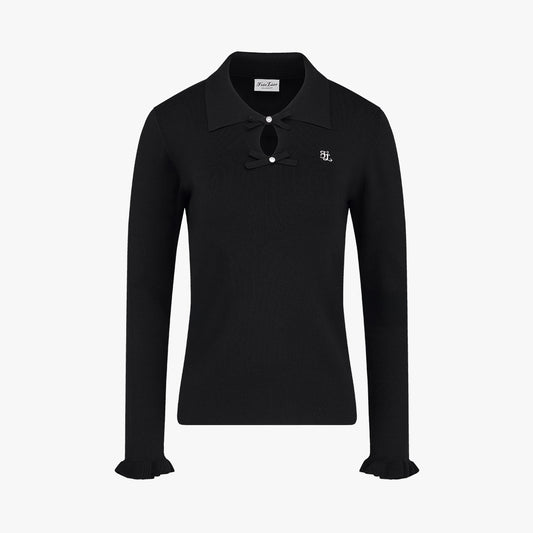 フラットカラーポイントニット