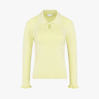 フラットカラーポイントニット