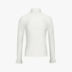 スリーブフリルハイネックTシャツ (アイボリー)