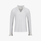 フリルVネックTシャツ (アイボリー)