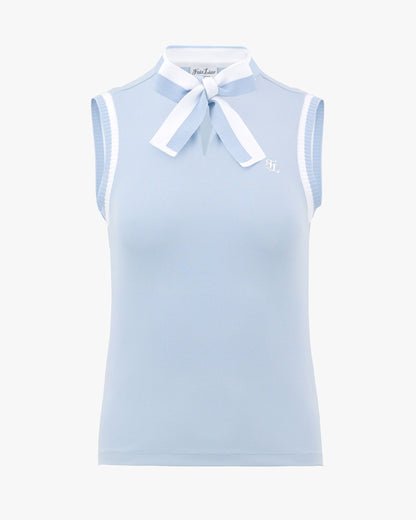 ニットリボンスリーブレスTシャツ