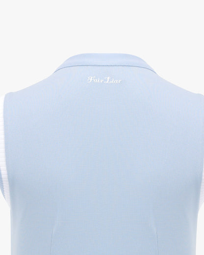 ニットリボンスリーブレスTシャツ