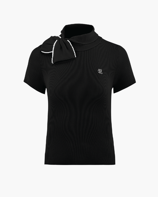 パールビッグリボンニット