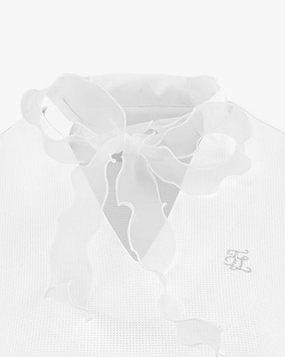 オーガンザリボン スリーブレスTシャツ