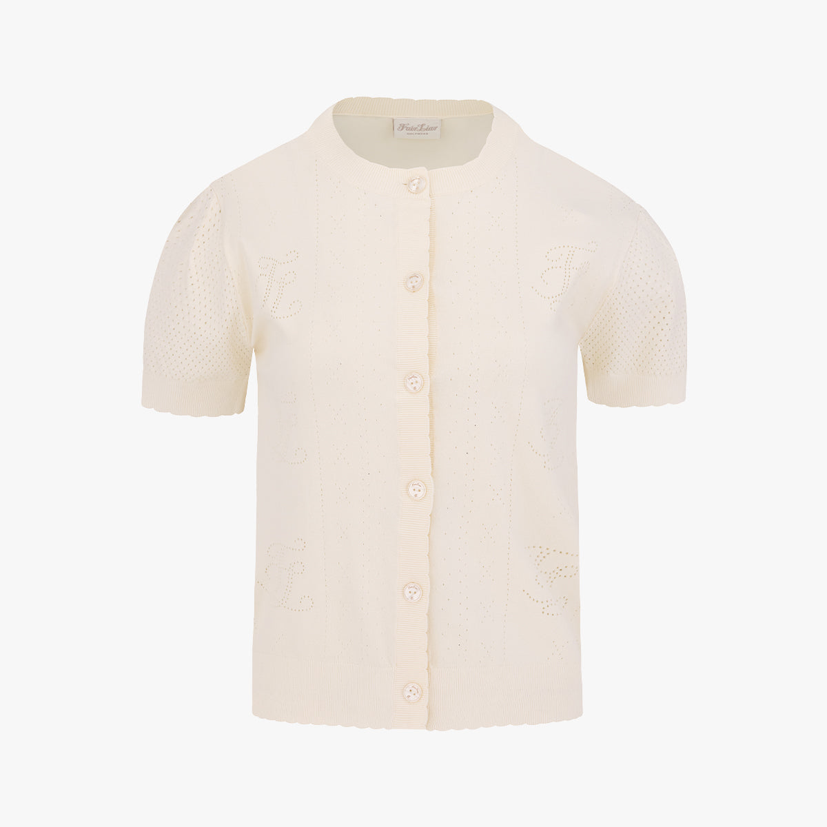 25SS ロゴ入りジャカード半袖カーディガン