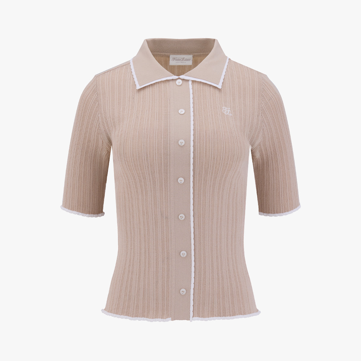 【RE-ORDER】スカラップカラー七分袖ニット