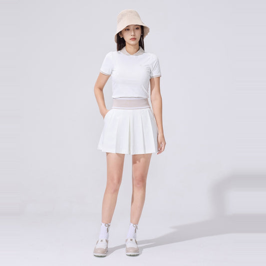 プチカラーロゴジャカードTシャツ (ホワイト) モデル着用