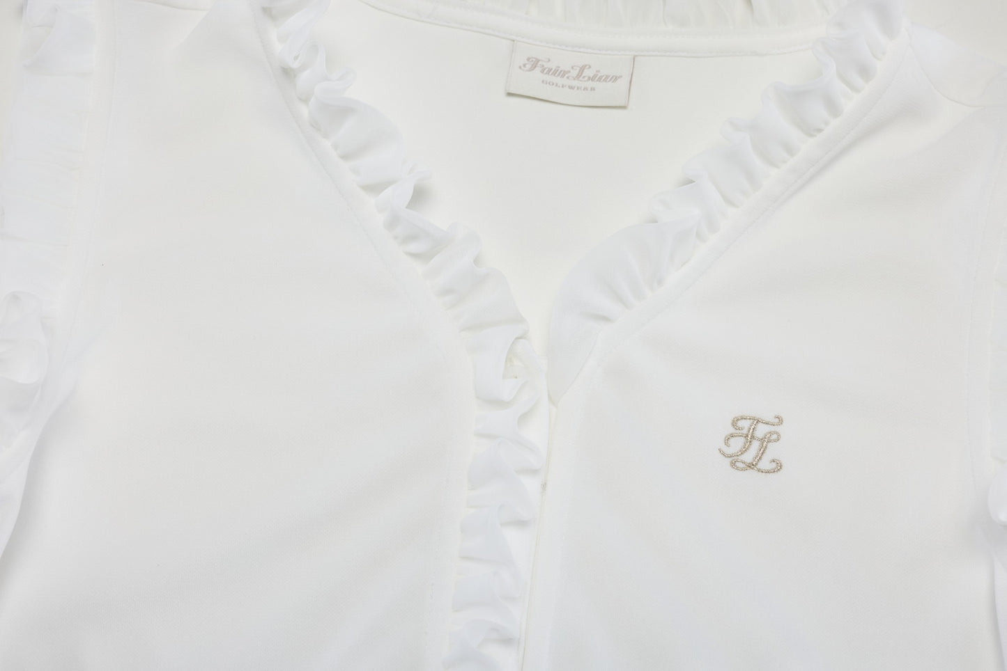 フリルノースリーブTシャツ (ホワイト)