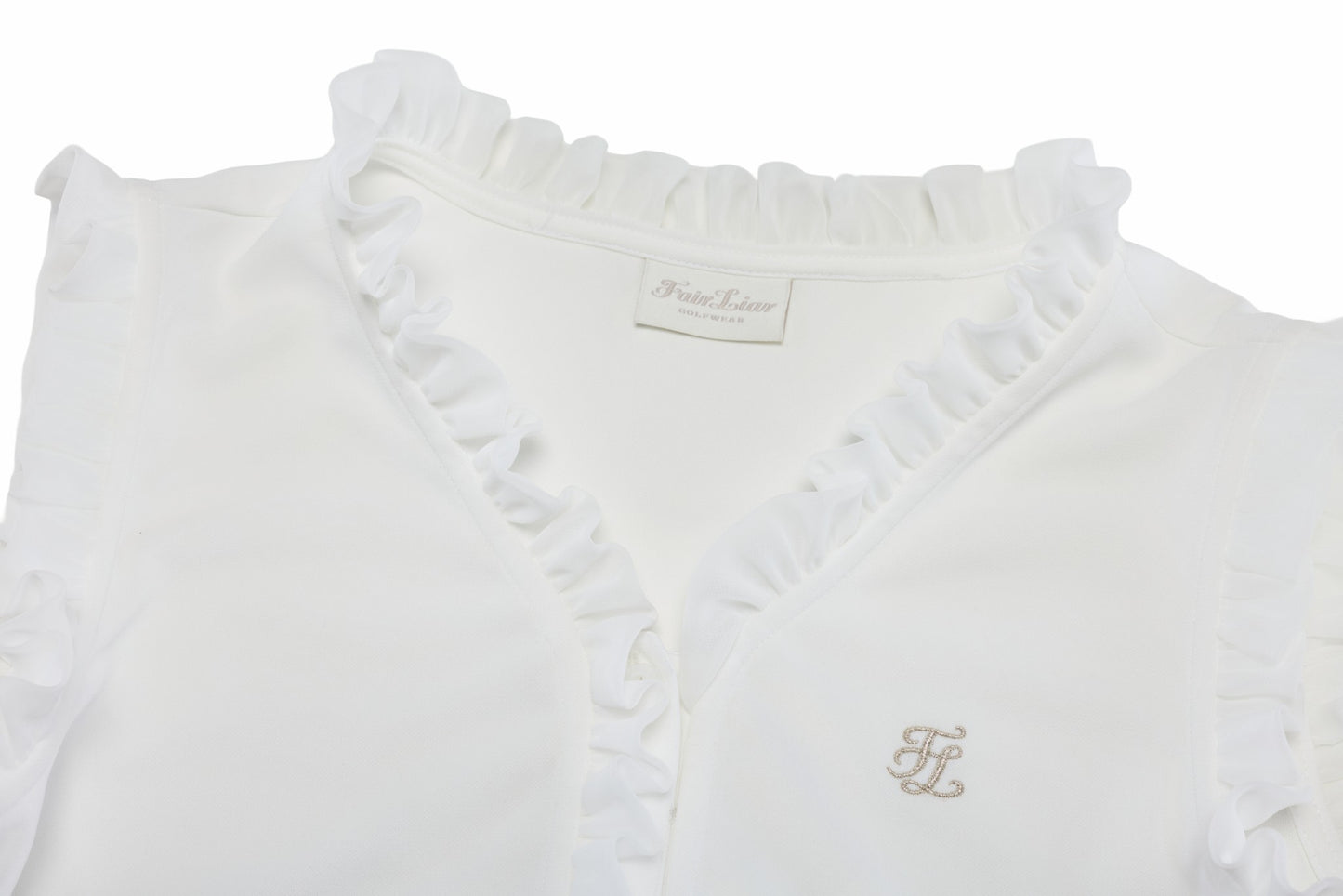 フリルノースリーブTシャツ (ホワイト)