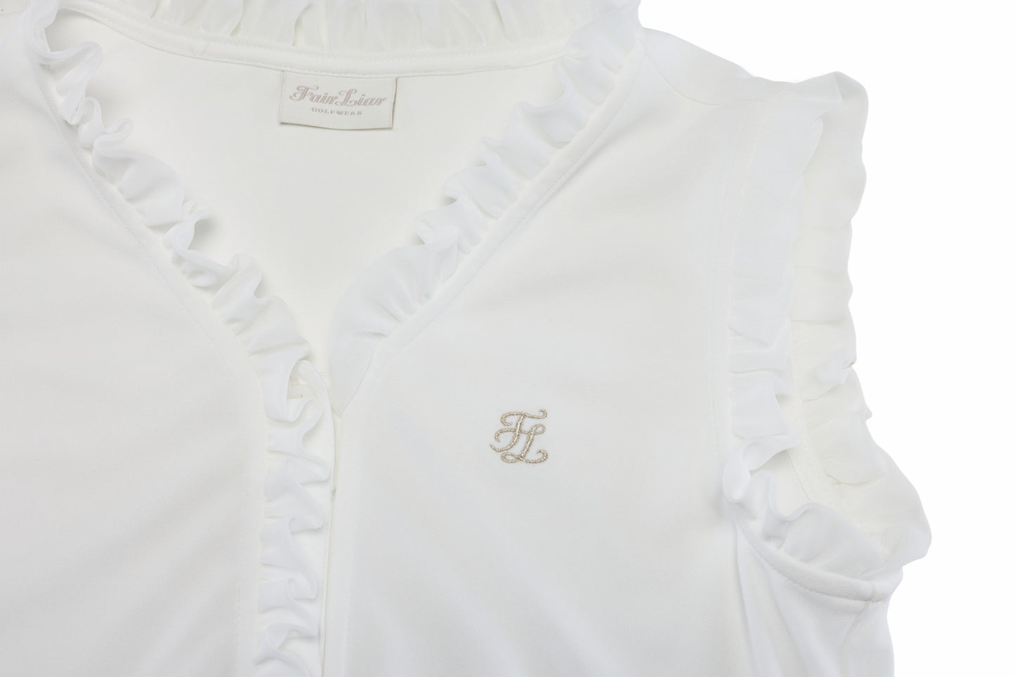 フリルノースリーブTシャツ (ホワイト)