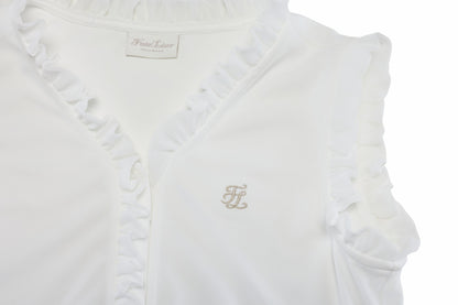 フリルノースリーブTシャツ (ホワイト)