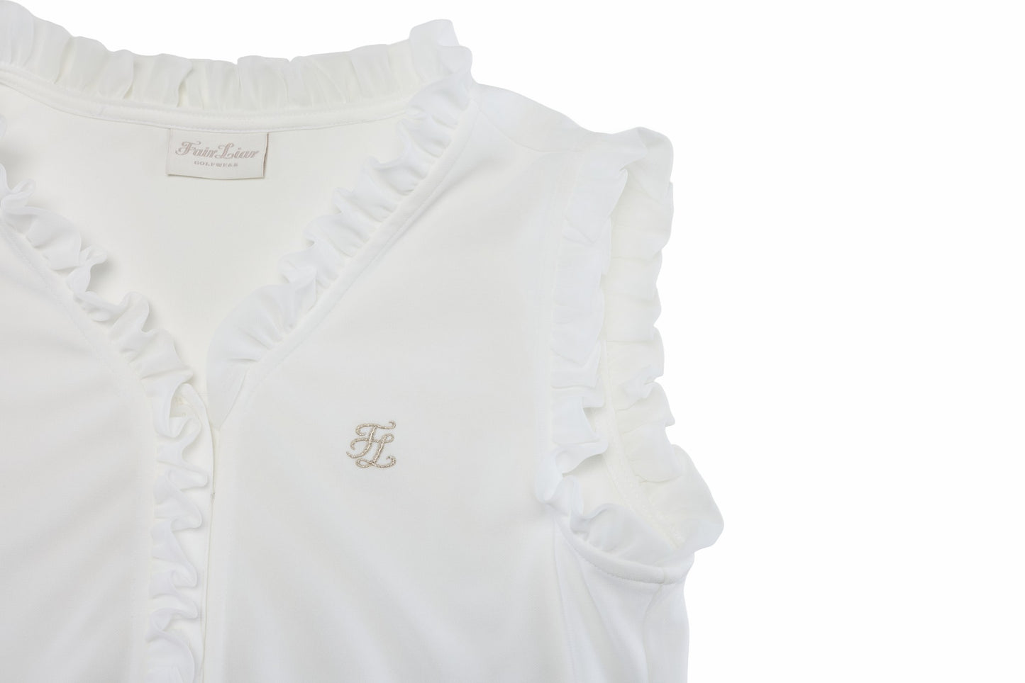 フリルノースリーブTシャツ (ホワイト)