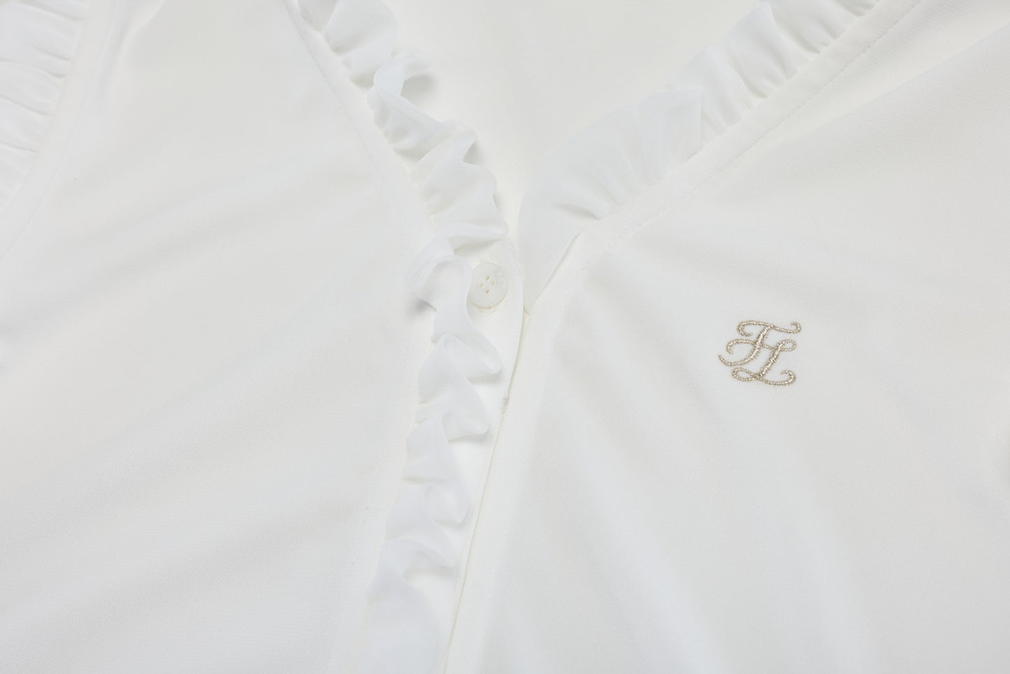 フリルノースリーブTシャツ (ホワイト)