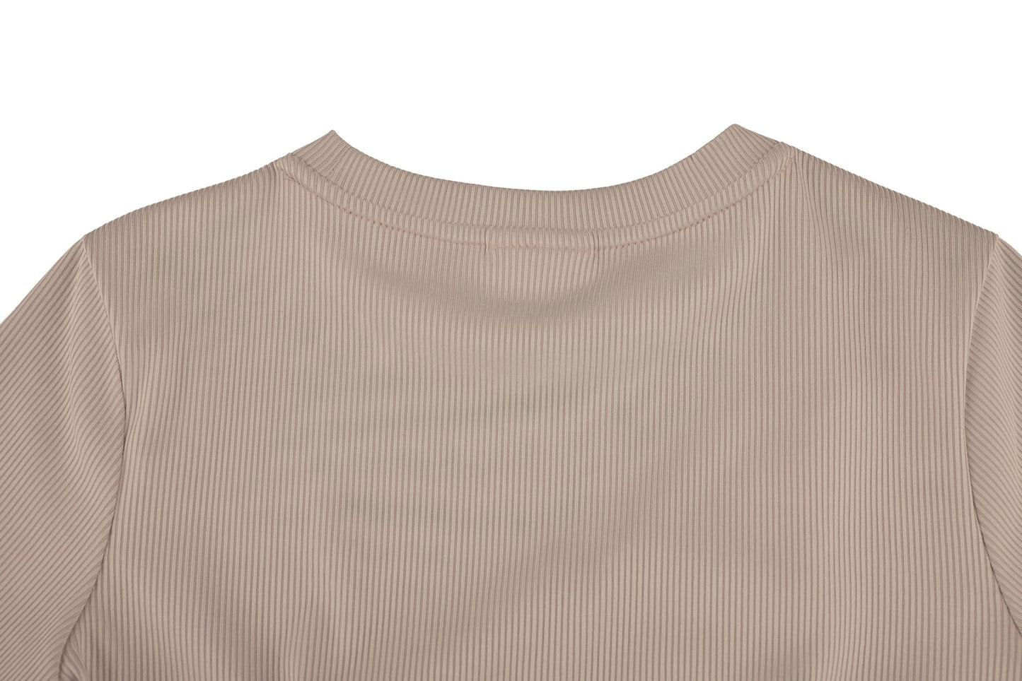 ねじりラウンド7分袖Tシャツ (ココア)