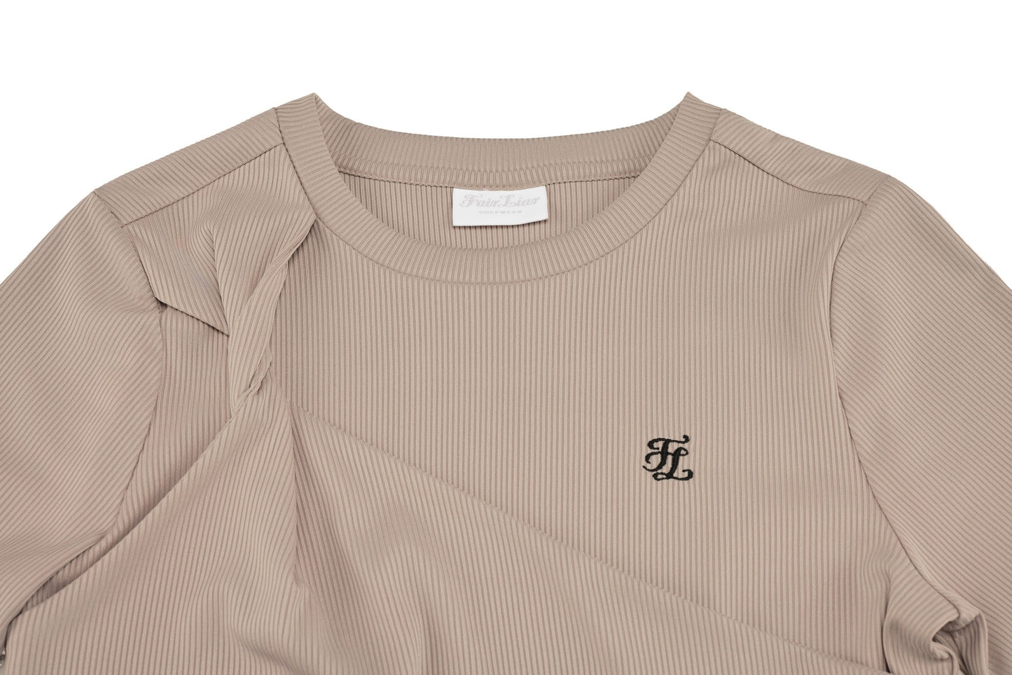 ねじりラウンド7分袖Tシャツ (ココア)
