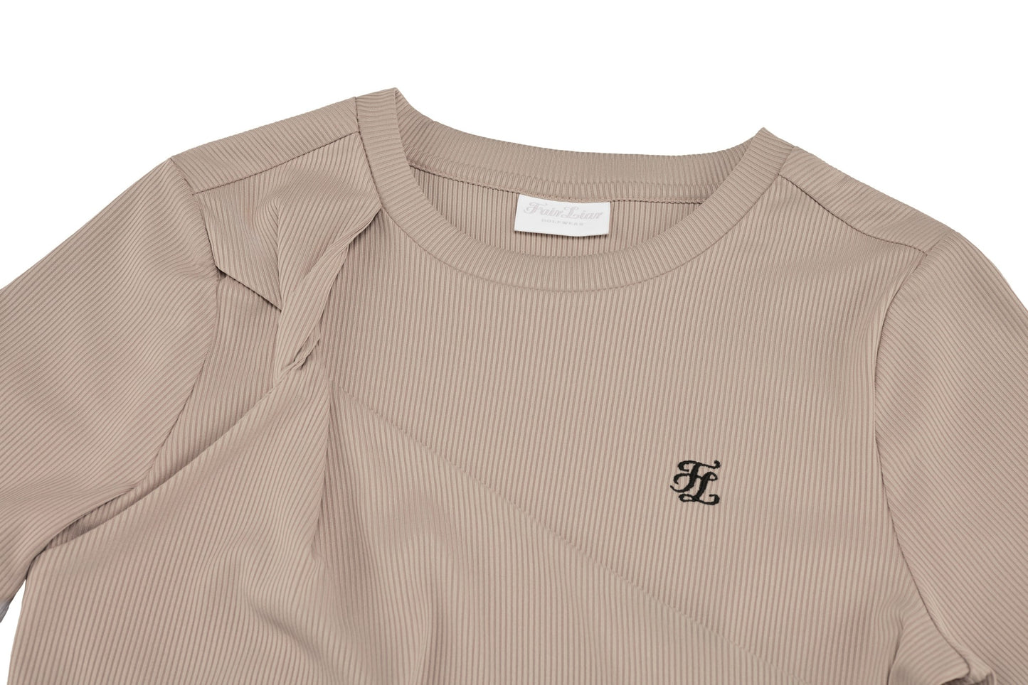 ねじりラウンド7分袖Tシャツ (ココア)