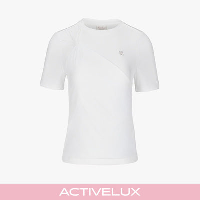 ねじりラウンド7分袖Tシャツ (ホワイト)