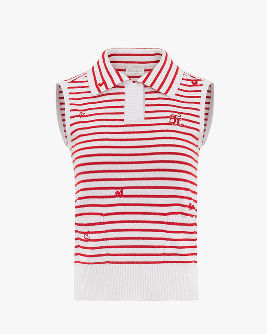 ハートカラーニットベスト