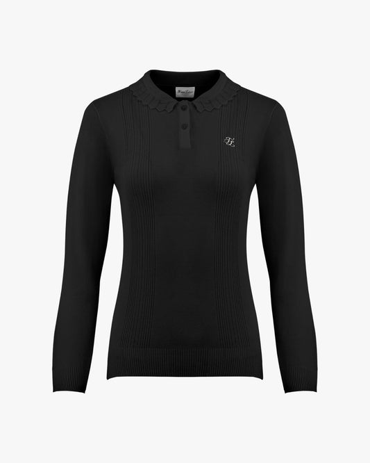 ウェーブカラーニット