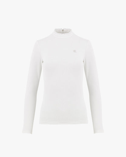 フリルハイネックロングスリーブTシャツ